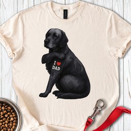 Black Labrador I Love Dad T Shirt Gift For Dad