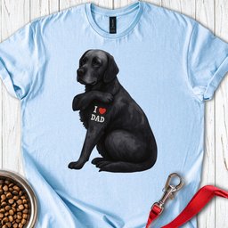 Black Labrador I Love Dad T Shirt Gift For Dad