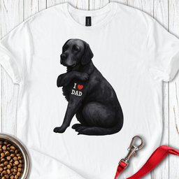 Black Labrador I Love Dad T Shirt Gift For Dad