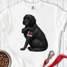Black Lab I Love Mom Premium Tee Gift For Mom