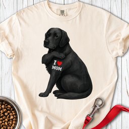 Black Lab I Love Mom Premium Tee Gift For Mom