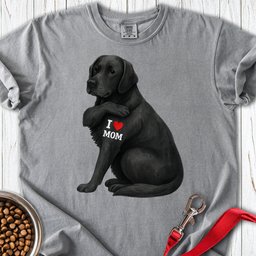 Black Lab I Love Mom Premium Tee Gift For Mom