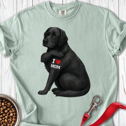Black Lab I Love Mom Premium Tee Gift For Mom