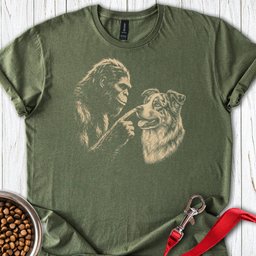 Bigfoot Boops Australian Shepherd T Shirt Gift For Dog Lover