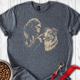 Bigfoot Boops Australian Shepherd T Shirt Gift For Dog Lover