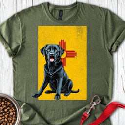 Black Labrador New Mexico Flag T Shirt Gift For Dog Lover