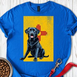 Black Labrador New Mexico Flag T Shirt Gift For Dog Lover