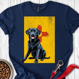 Black Labrador New Mexico Flag T Shirt Gift For Dog Lover