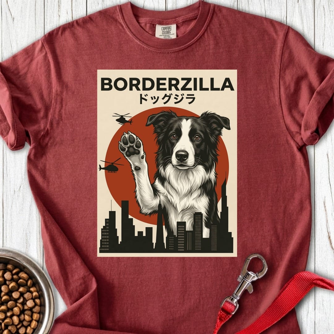 Border Collie Borderzilla Premium Tee Gift For Dog Lover