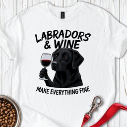 Black Labradors And Wine T Shirt Gift For Dog Lover