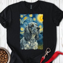 Blue Roan Cocker Spaniel Starry Night T Shirt Gift For Dog Lover