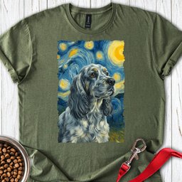 Blue Roan Cocker Spaniel Starry Night T Shirt Gift For Dog Lover