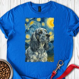 Blue Roan Cocker Spaniel Starry Night T Shirt Gift For Dog Lover