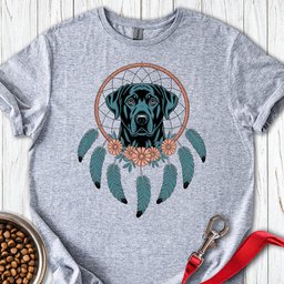 Black Lab Dreamcatcher Boho T Shirt Gift For Dog Lover
