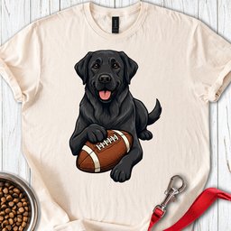 Black Labrador Football T Shirt Gift For Dog Lover