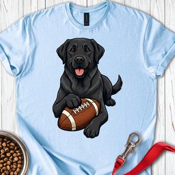 Black Labrador Football T Shirt Gift For Dog Lover