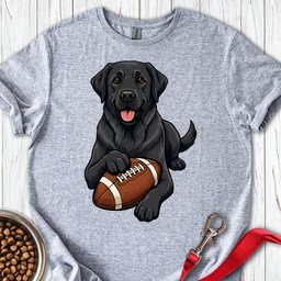 Black Labrador Football T Shirt Gift For Dog Lover