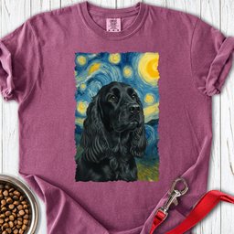 Black Cocker Spaniel Van Gogh Premium Tee Gift For Dog Lover