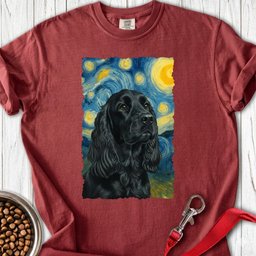Black Cocker Spaniel Van Gogh Premium Tee Gift For Dog Lover