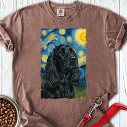Black Cocker Spaniel Van Gogh Premium Tee Gift For Dog Lover