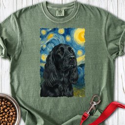 Black Cocker Spaniel Van Gogh Premium Tee Gift For Dog Lover