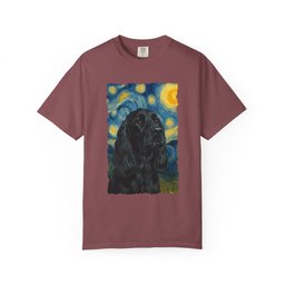 Black Cocker Spaniel Van Gogh Premium Tee Gift For Dog Lover