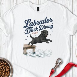 Black Labrador Dock Diving T Shirt Gift For Dog Lover