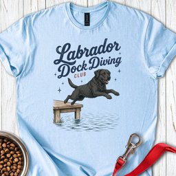 Black Labrador Dock Diving T Shirt Gift For Dog Lover