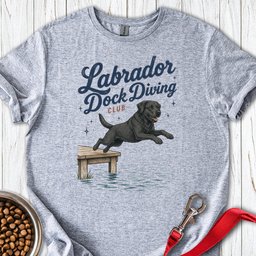 Black Labrador Dock Diving T Shirt Gift For Dog Lover