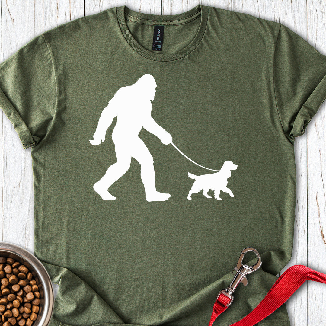 Bigfoot Walking Cocker Spaniels T Shirt Gift For Dog Lover