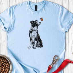 Border Collie Butterfly T Shirt Gift For Dog Lover