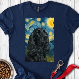 Black Cocker Spaniel Starry Night T Shirt Gift For Dog Lover