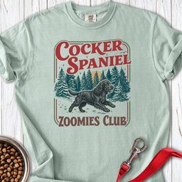 Black Cocker Spaniel Zoomies Club Premium Tee Gift For Dog Lover