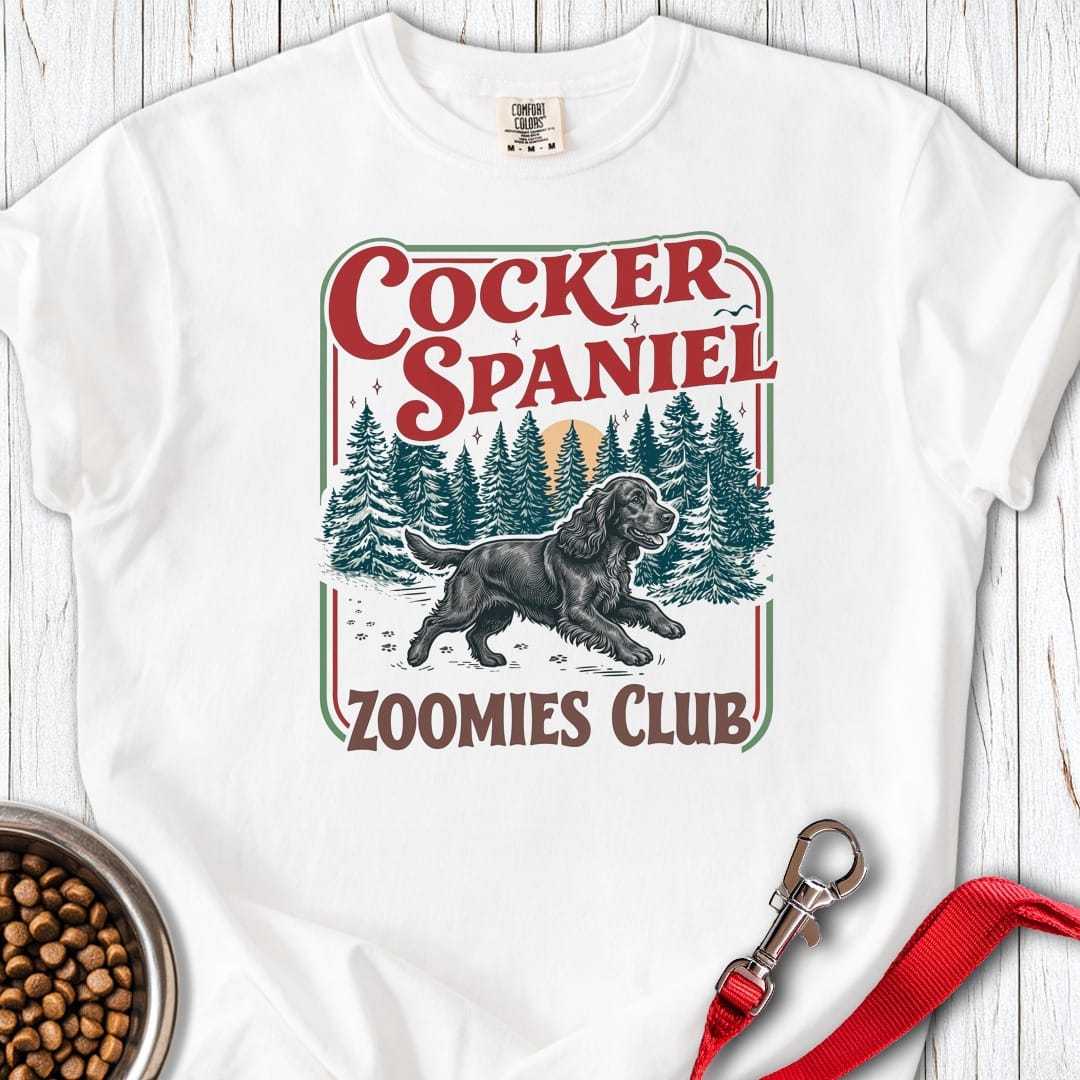 Black Cocker Spaniel Zoomies Club Premium Tee Gift For Dog Lover