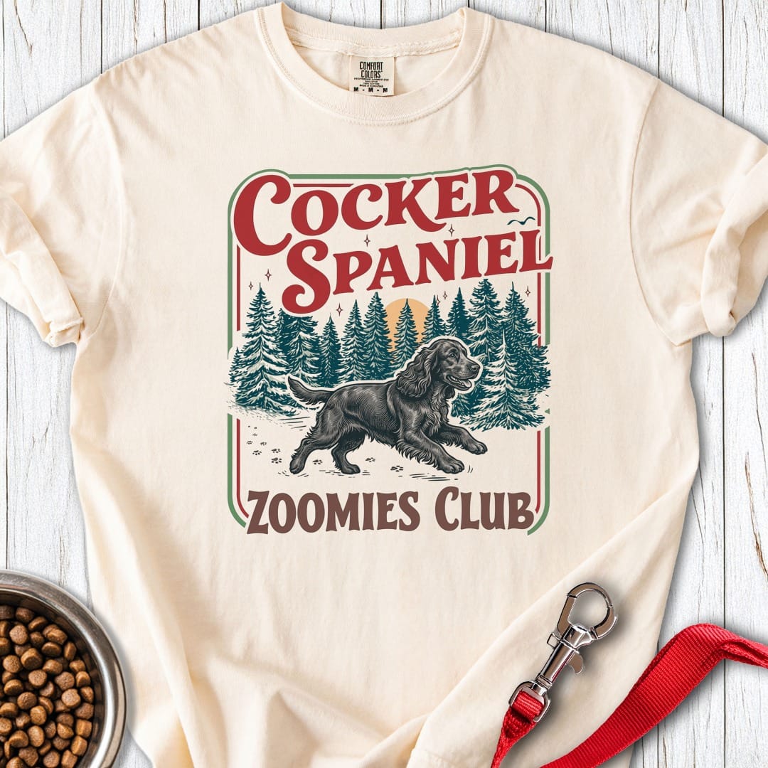 Black Cocker Spaniel Zoomies Club Premium Tee Gift For Dog Lover