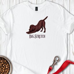 Big Stretch Chocolate Labrador Puppy T Shirt Gift For Dog Lover