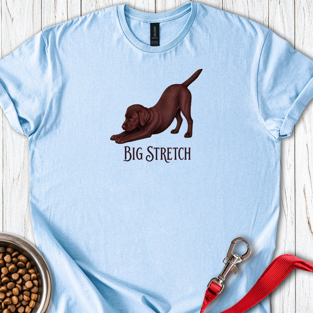 Big Stretch Chocolate Labrador Puppy T Shirt Gift For Dog Lover