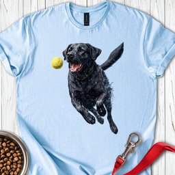 Black Labrador Running T Shirt Gift For Dog Lover