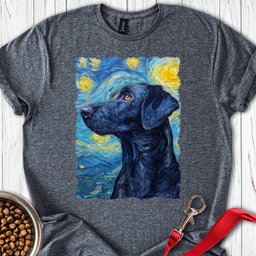 Black Labrador Starry Night T Shirt Gift For Dog Lover