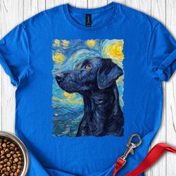 Black Labrador Starry Night T Shirt Gift For Dog Lover