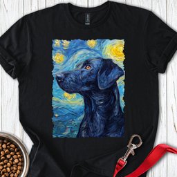 Black Labrador Starry Night T Shirt Gift For Dog Lover