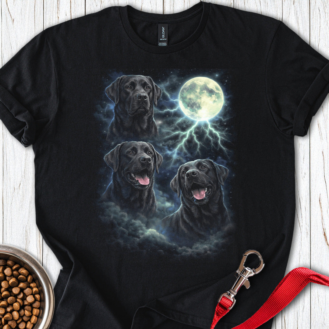 Black Labrador Moon Retro T Shirt Gift For Dog Lover