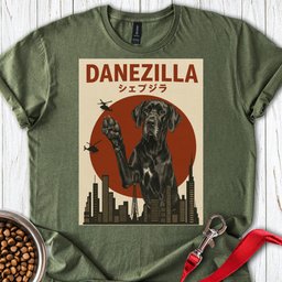 Black Danezilla Great Dane T Shirt Gift For Dog Lover