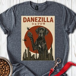 Black Danezilla Great Dane T Shirt Gift For Dog Lover