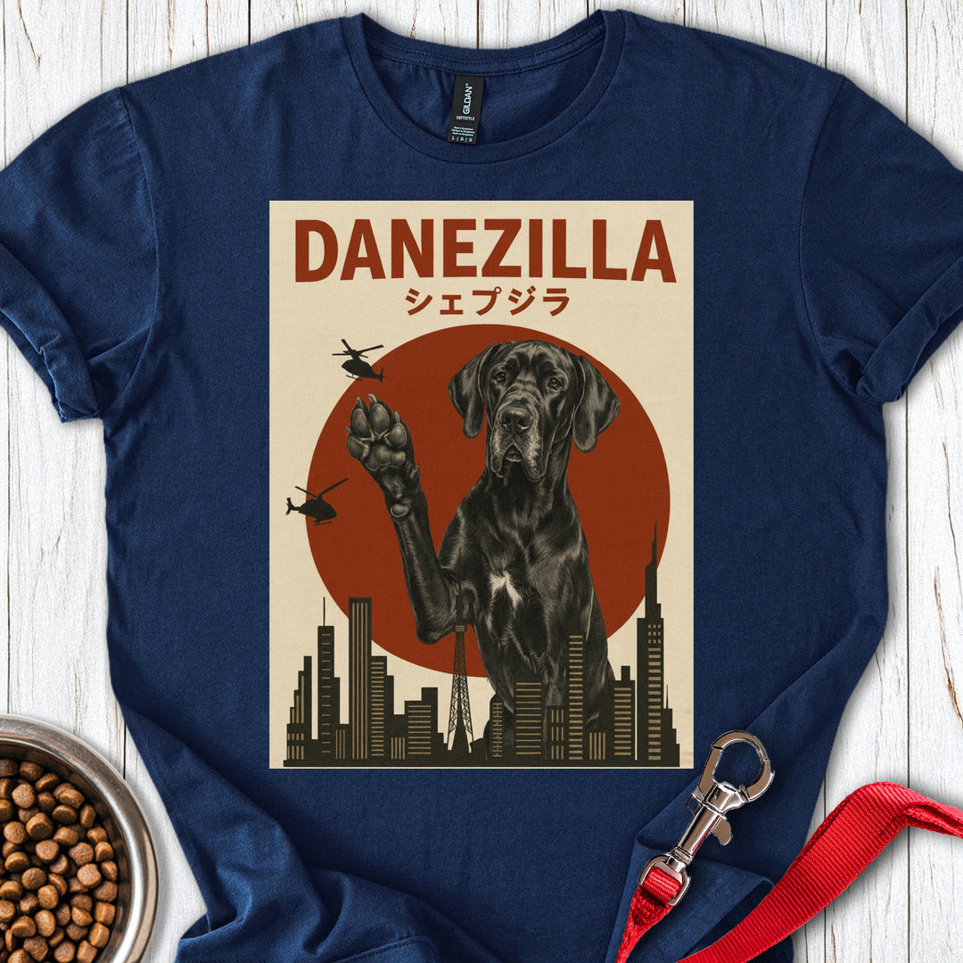 Black Danezilla Great Dane T Shirt Gift For Dog Lover