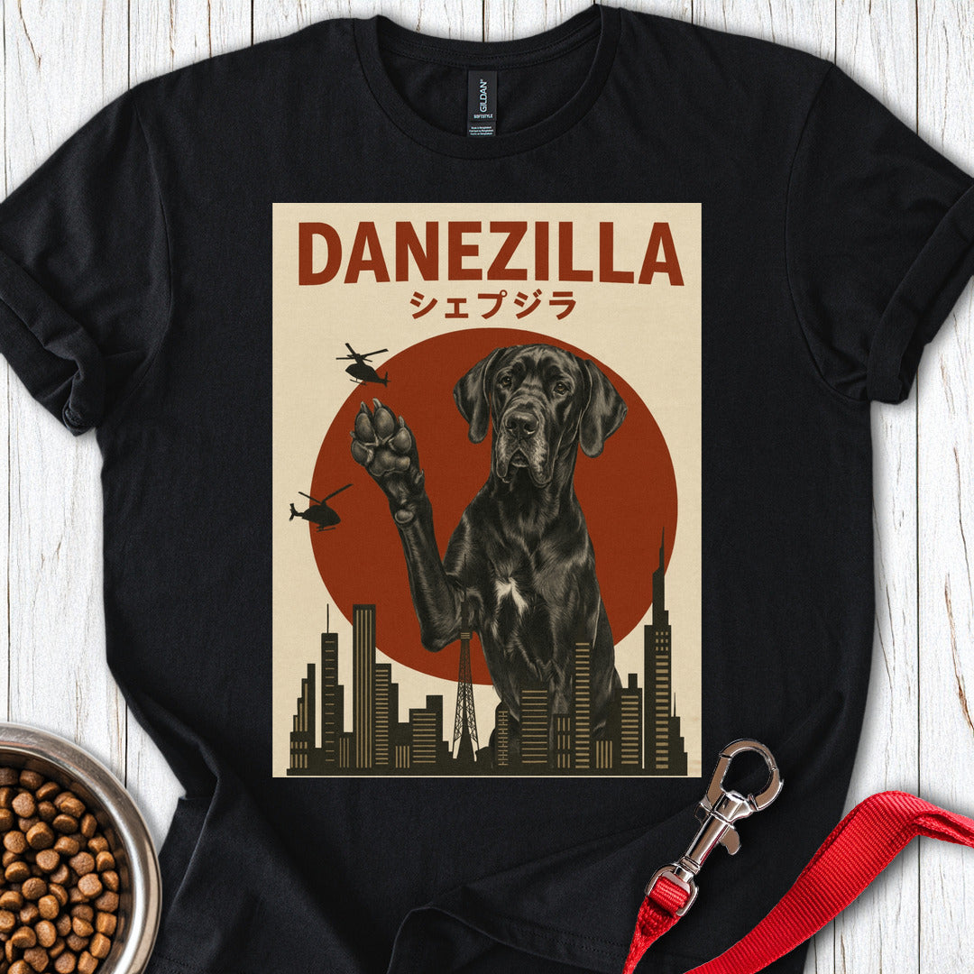 Black Danezilla Great Dane T Shirt Gift For Dog Lover