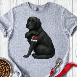 Black Lab I Love Mom T Shirt Gift For Mom