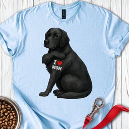 Black Lab I Love Mom T Shirt Gift For Mom