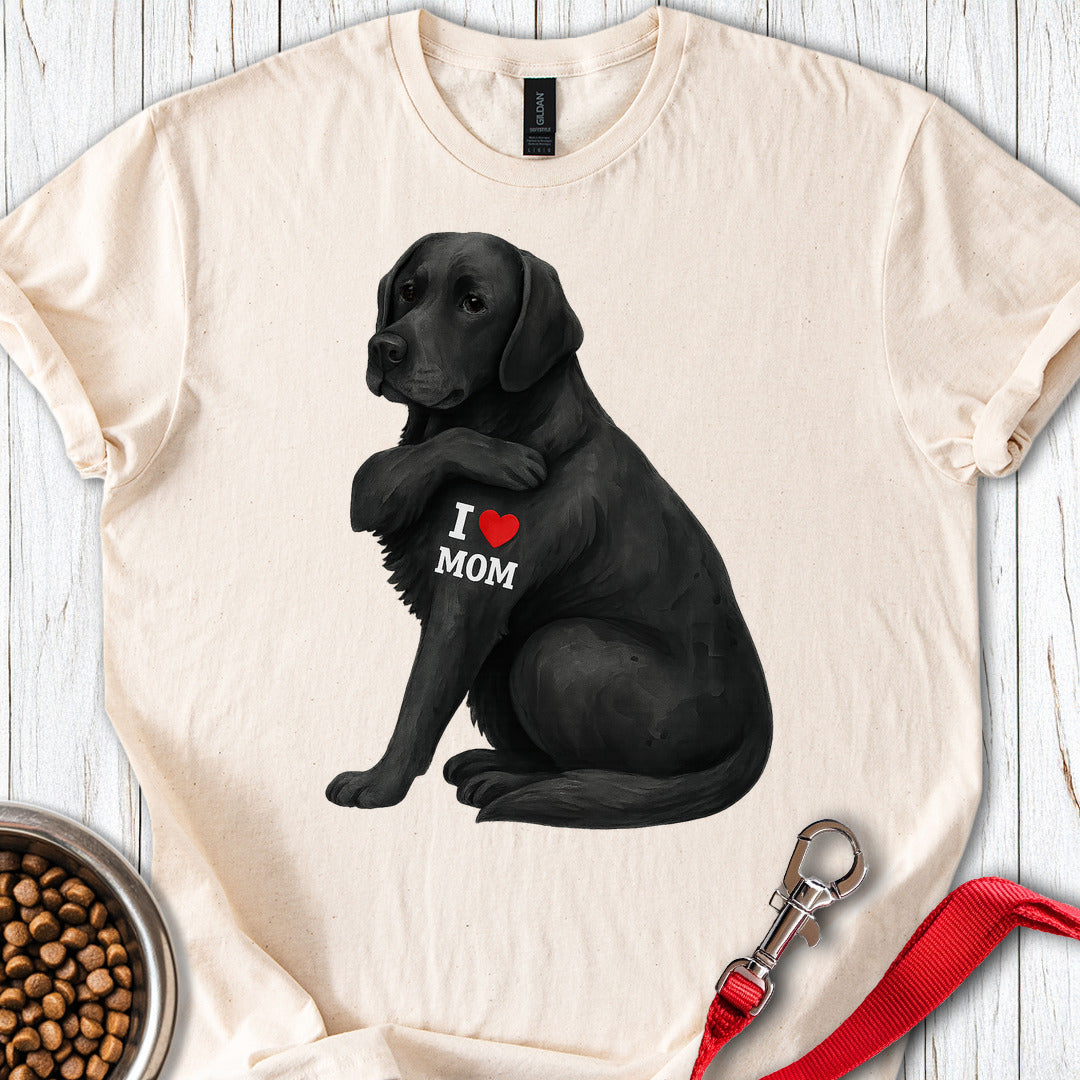 Black Lab I Love Mom T Shirt Gift For Mom