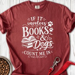 Books And Dogs Premium Tee Gift For Dog Lover